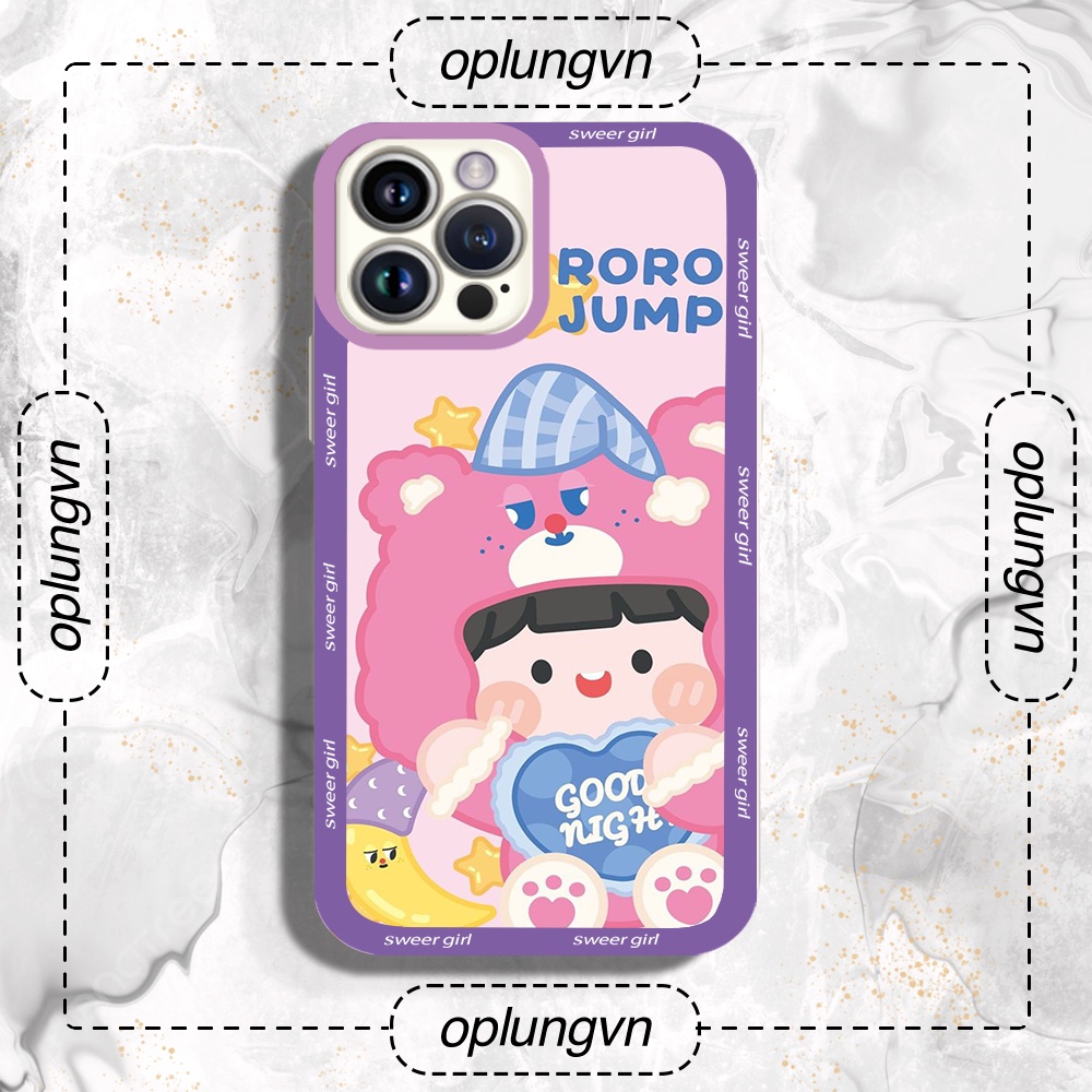 Ốp lưng iphone BVC roro gấu hồng 6 6plus/6s/6splus/7/7plus/8/8plus/x/xr/xs/11/12/pro/promax/13/14Pro tr8110