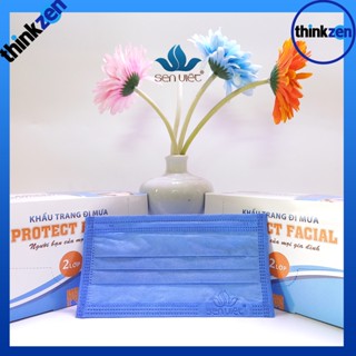 Khẩu trang đi mưa không thấm nước Protect Facial [xanh], khẩu trang y tế Sen Việt kháng khuẩn, chống bụi, thời trang