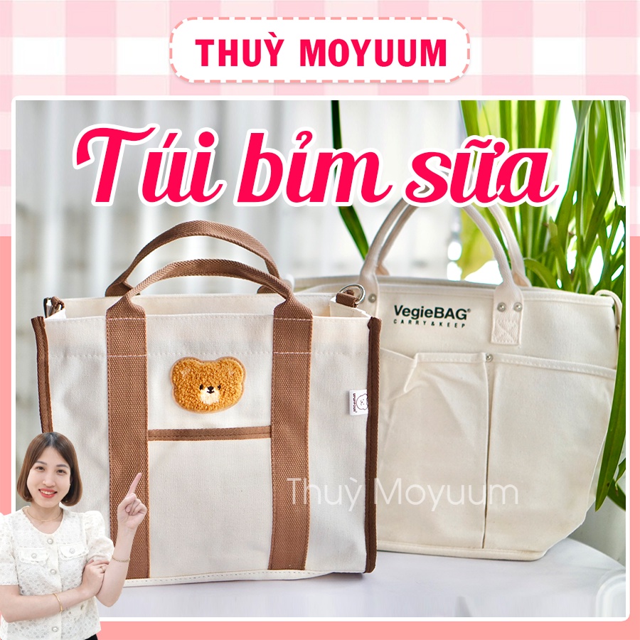 Túi bỉm sữa Vegiebag phong cách Hàn quốc nhiều ngăn