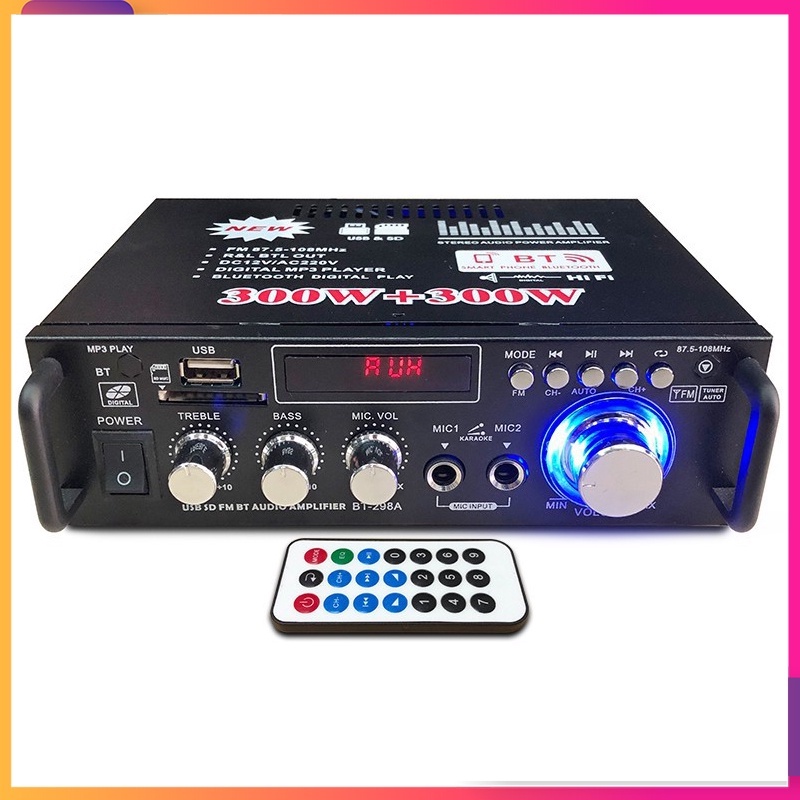 Amply Karaoke KAW BT-298A / BT-198B, Amply mini hay- Hát karaoke kết nối không dây bluetooh- BẢO HÀNH 12 THÁNG