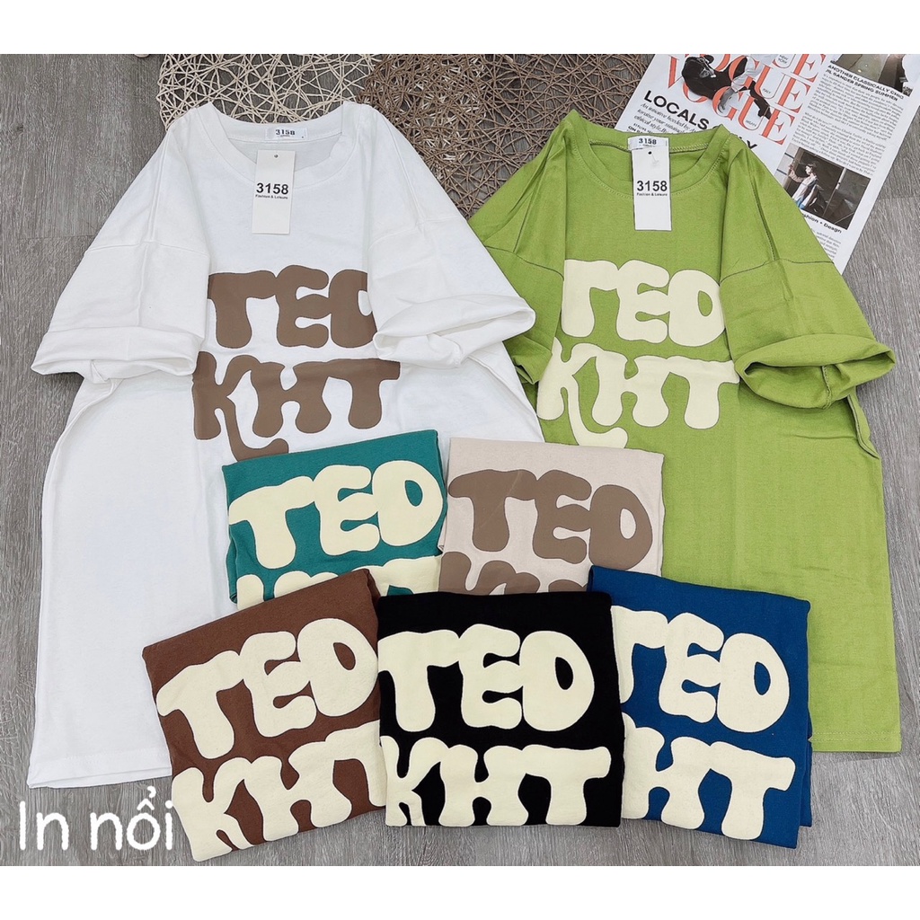 Lô 10 áo phông 3158, áo thun cộc tay hình + màu ngẫu nhiên