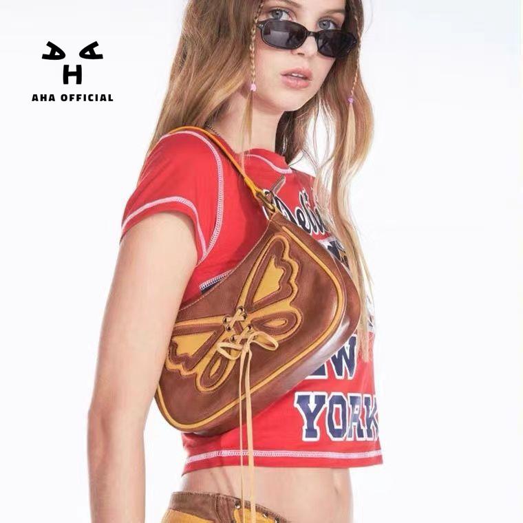 Túi đeo vai AHA official thêu họa tiết phong cách cổ điển thời trang Pháp