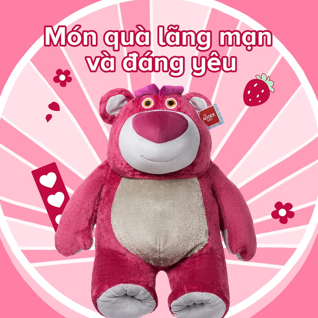 Gấu Bông Cute MINISO  Lotso Bear  Thú Bông Gấu Dâu Disney  Quà Sinh Nhật Chính Hãng