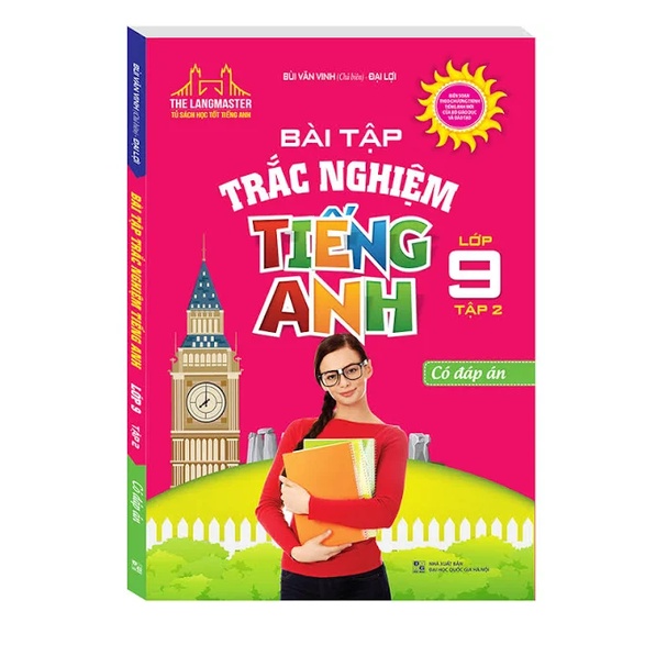 Sách - Combo 3 cuốn 6000 từ vựng tiếng anh thông dụng + Bài tập trắc nghiệm tiếng Anh lớp 9 tập 1,2 - Có đáp án