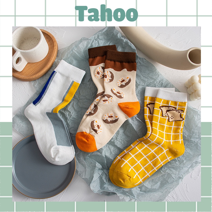 Tất vớ nữ cổ cao bánh mì dễ thương