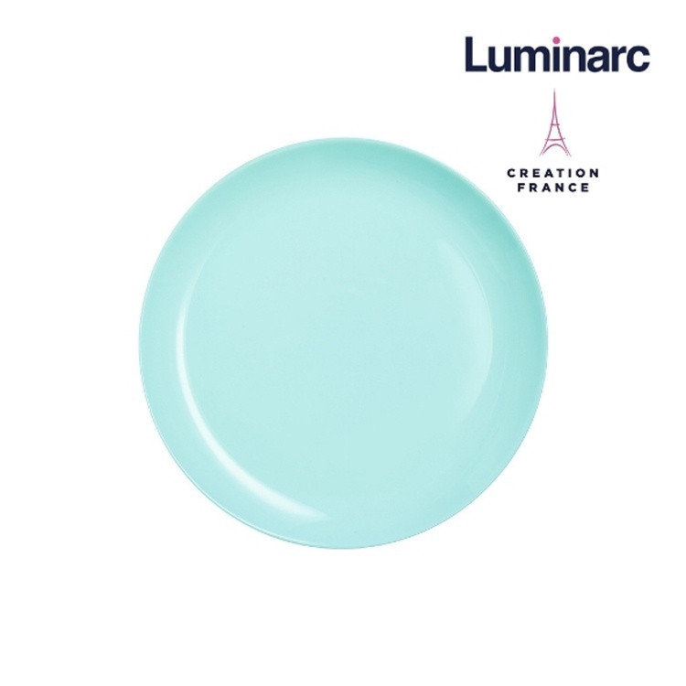 Bộ 6 Đĩa Thủy Tinh Luminarc Diwali Light Turquoise 27cm - BOL2013 | Phân Phối Chính Hãng