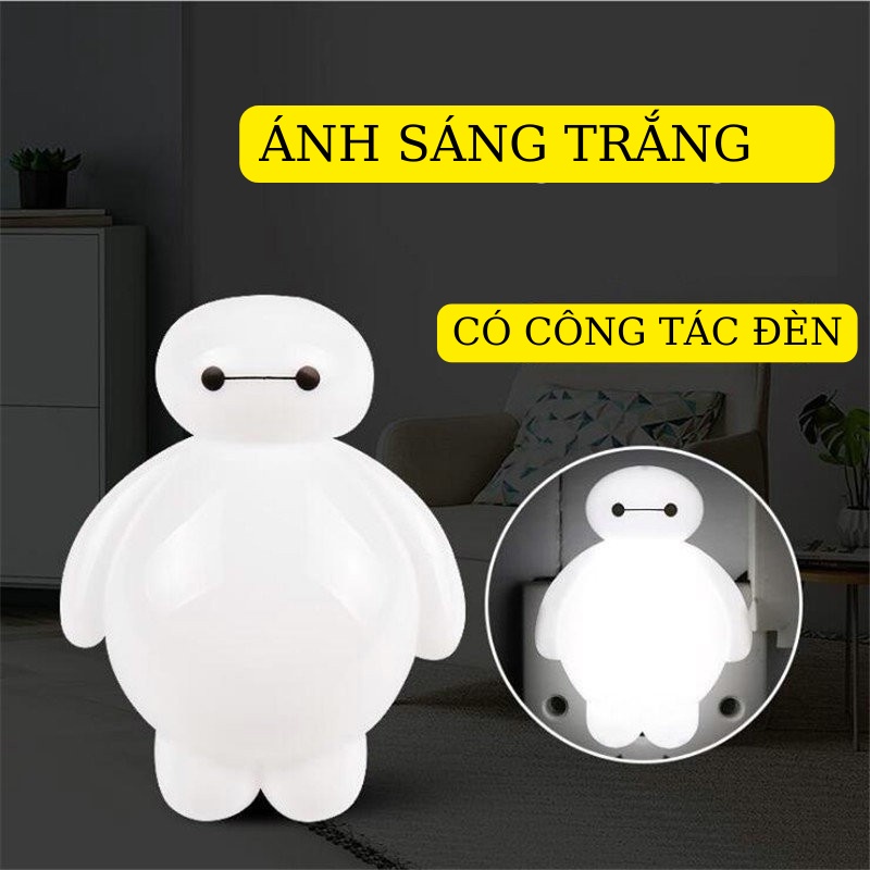 Đèn ngủ tạo hình Baymax hoạt hình cực kì dễ thương, Đèn ngủ Siêu Tiết Kiệm Điện, Bóng Đèn Led Tuổi Thọ Cao, Ánh Sáng diu