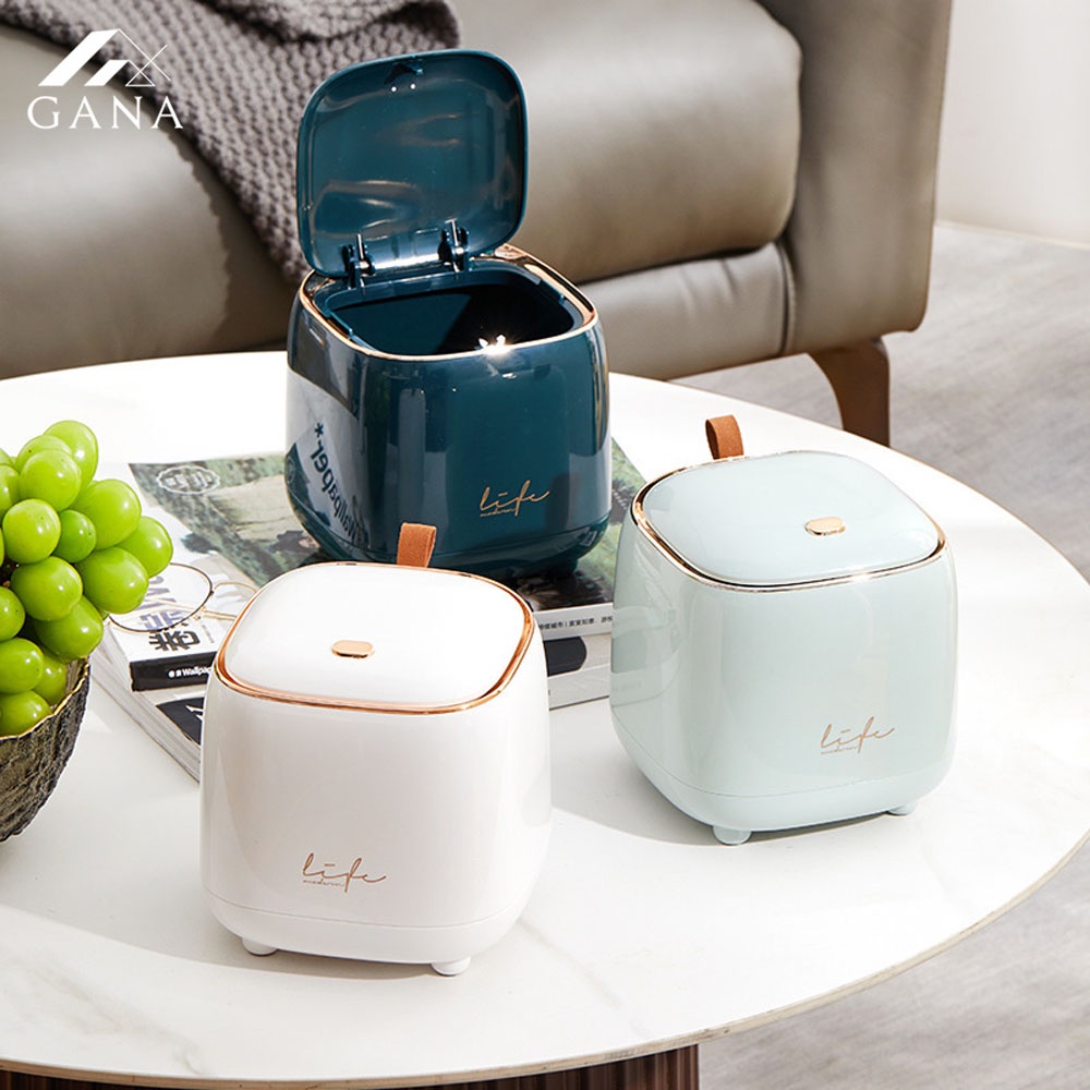 Thùng rác mini để bàn kiểu dáng hiện đại, sang trọng đựng đồ tiện dụng tiện lợi, chất liệu ABS cao cấp GANA
