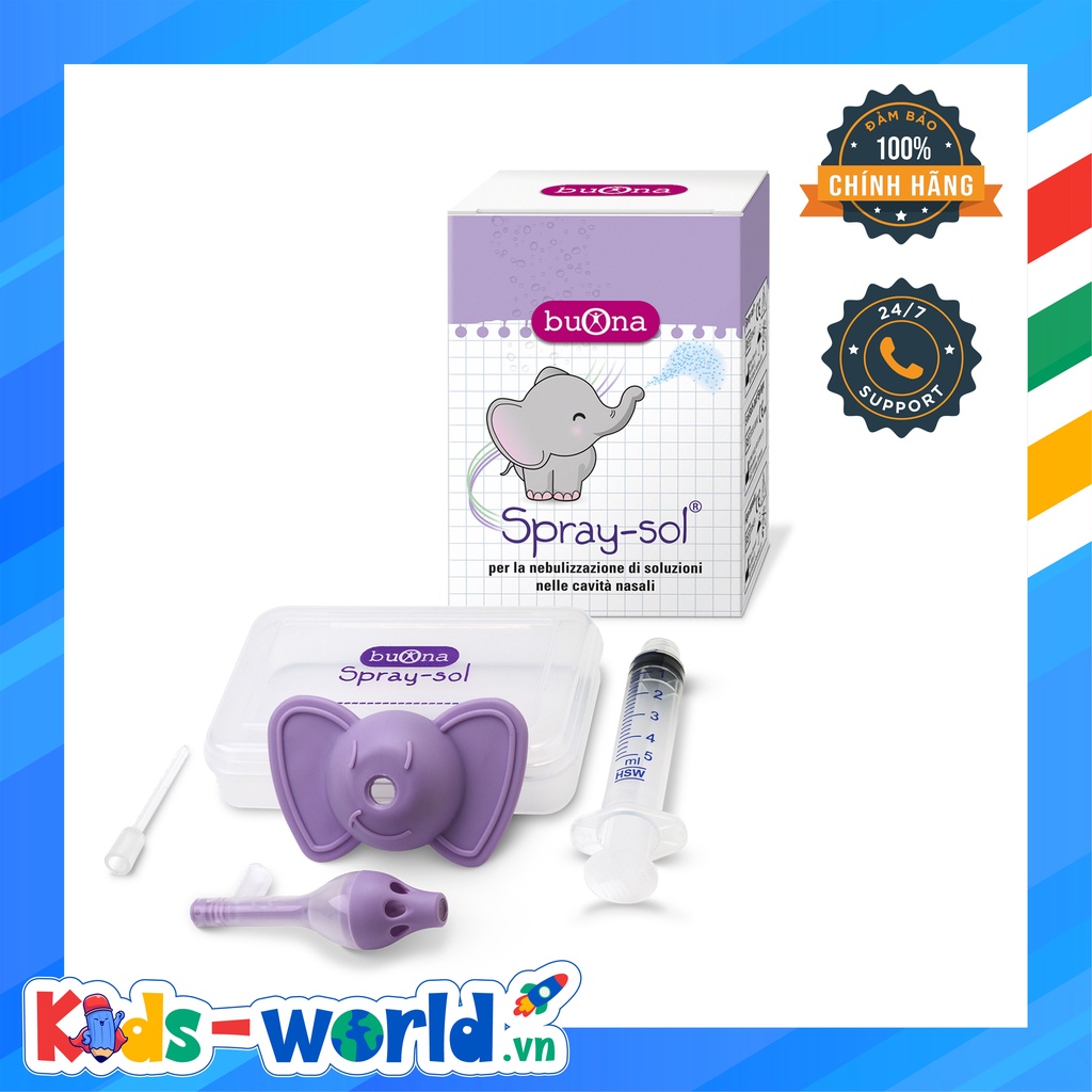 [NHẬP KHẨU CHÍNH HÃNG] - Buona Spray-sol - Dụng cụ rửa mũi, xịt mũi chuyên dụng cho trẻ