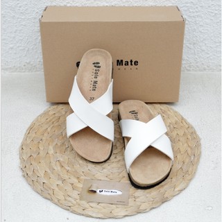 Dép đế trấu birken unisex quai chéo nam nữ chữ x solemate