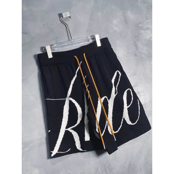 ⚡️[Hight Quality] Hàng Có Sẵn!! Short Rhude New Knit Logo-Quần Đùi Rhude Chất Liệu Dệt Kim Mỏng Rất Mượt Không Xù