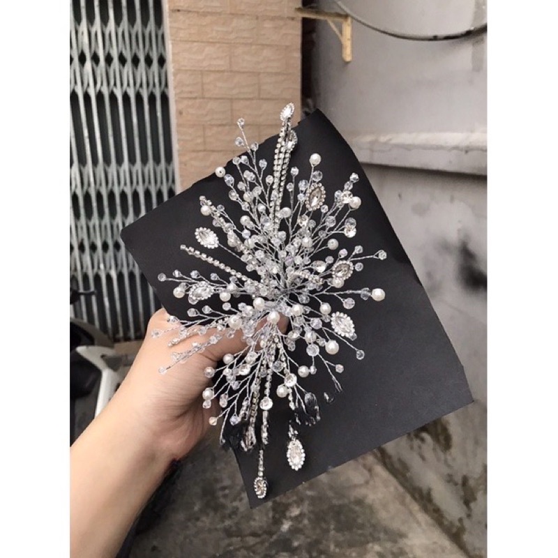 Cài tóc cô dâu đá pha Lê cao cấp TV12