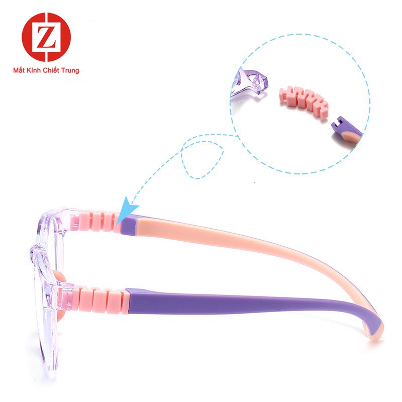 Kính Thời Trang chống ánh sáng xanh bảo vệ đôi mắt bé yêu, có thể thay tròng cận, gọng Silicone cao cấp mã H8812