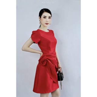 Đầm đỏ tafta hoa 3D thiết kế cao cấp - Angel V