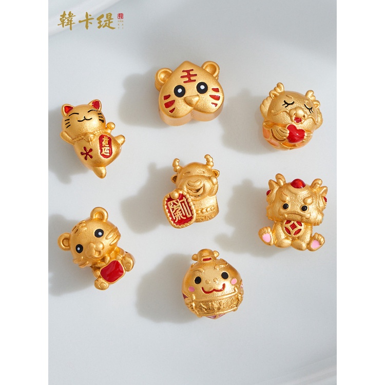 Phụ Kiện Vòng Đeo Tay Fasha Golden Tiger Baby Rồng Mèo May Mắn DIY