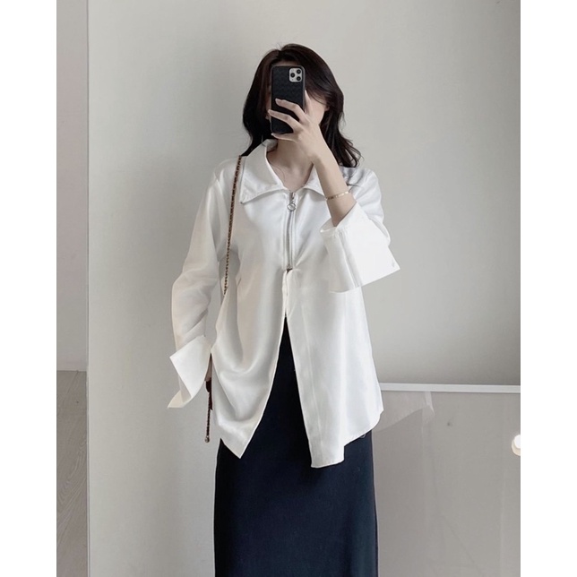 [NEW]ÁO SƠMI KHOÁ KÉO XẺ VẠT TAY XẺ RỘNG CÁ TÍNH