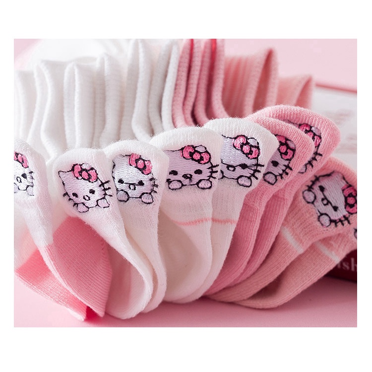 Set 5 Tất Vớ Cổ Ngắn Hình Mèo Dễ Thương Nhiều Màu Sắc, Thấm Hút Mồ Hôi 88362 Shop Kho Tông vp88