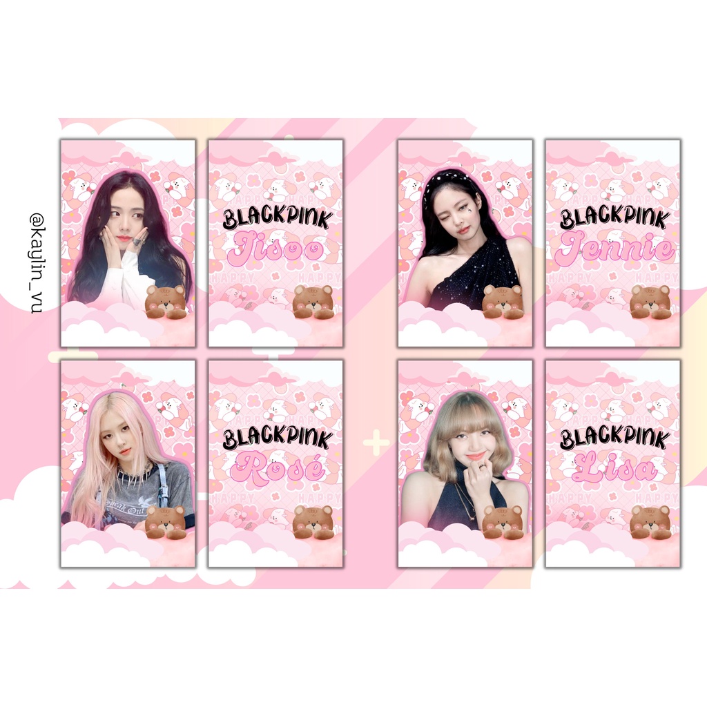 SET 4 CARD DES BLACKPINK CÁN MỜ KHÔNG BO GÓC