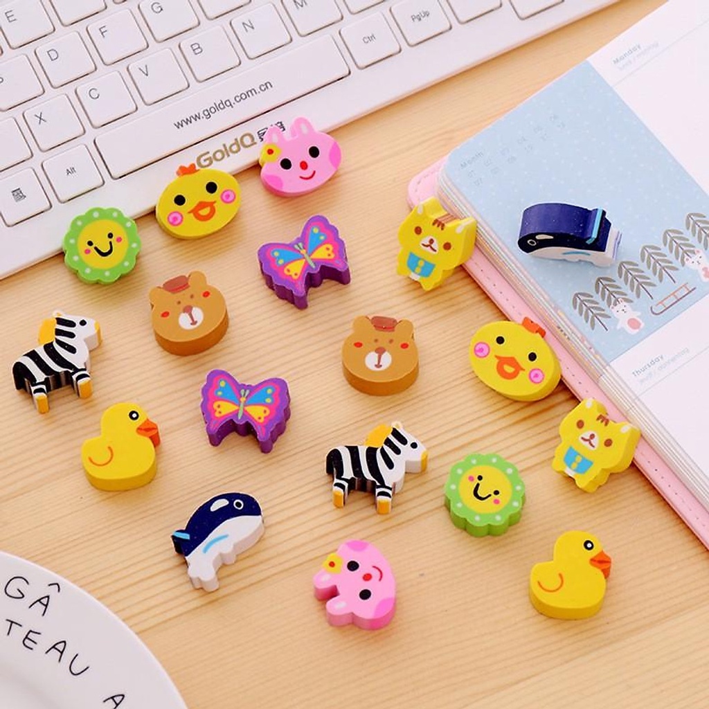 Combo 6 cục tẩy theo các chủ đề khác nhau siêu cute, Gôm tẩy đáng yêu, tẩy bút chì đáng yêu