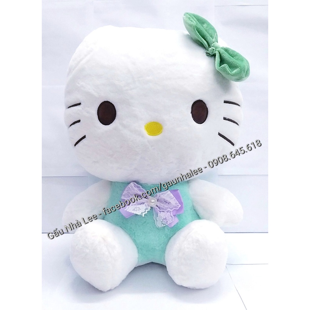 Bé Kitty Xanh nơ, size BIG 45cm, lông đẹp mịn xịn sò, mới 100%, full tem tag giấy