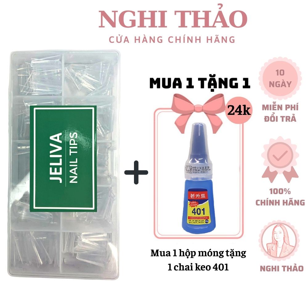 Móng tip nối đủ size JELIVA hộp 500 móng