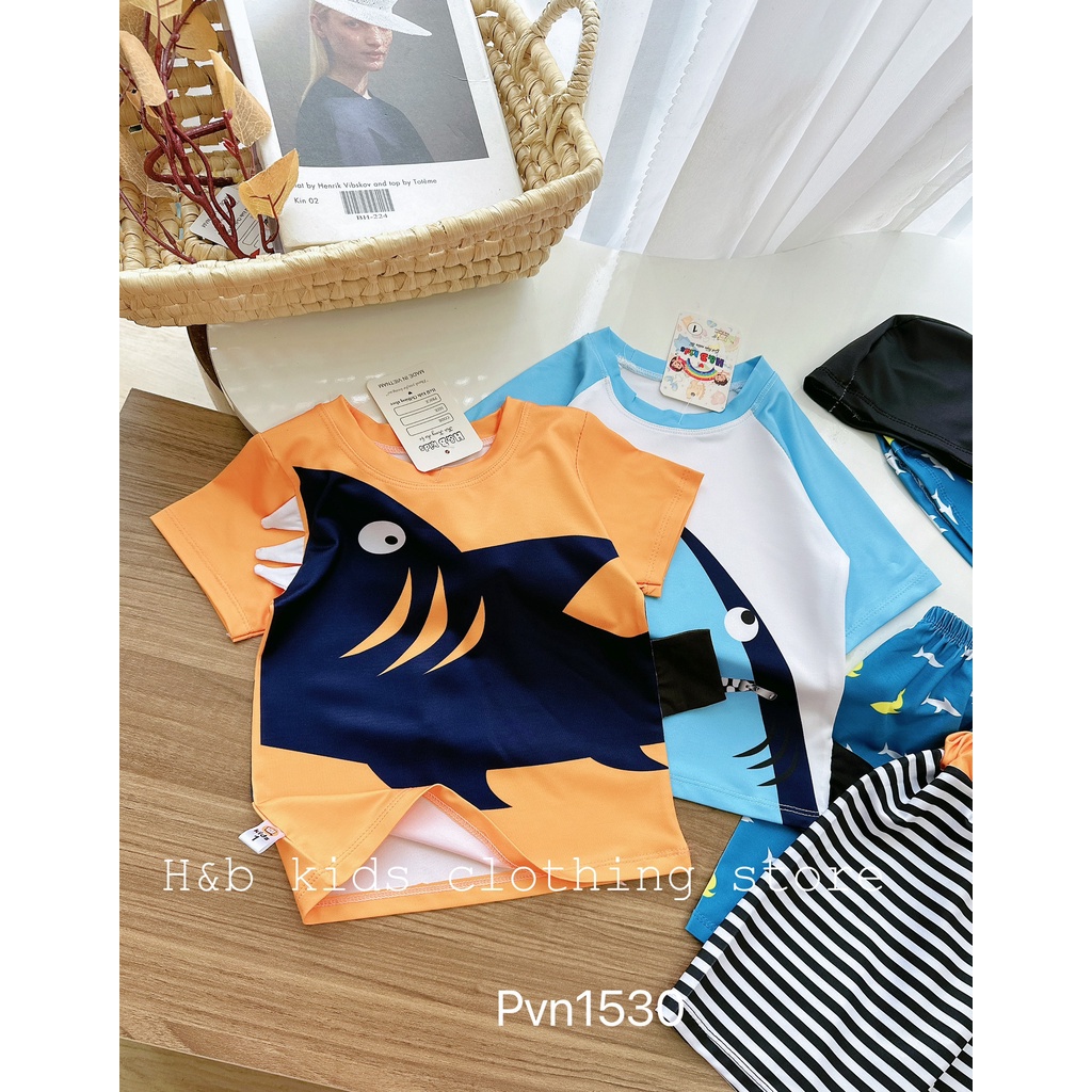 Bộ bơi cá mập đen bé trai