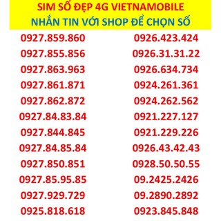 Sim Taxi Số Cặp Dễ Nhớ Giá Rẻ - Sim 4G Vietnamobile Tốc Độ Cao - Nghe Gọi Miễn Phí - 300gb-180gb-120gb/tháng