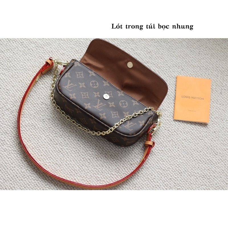 Túi xách nữ đeo chéo đeo vai họa tiết size 23cm kèm dây da dây xích full box Jumito