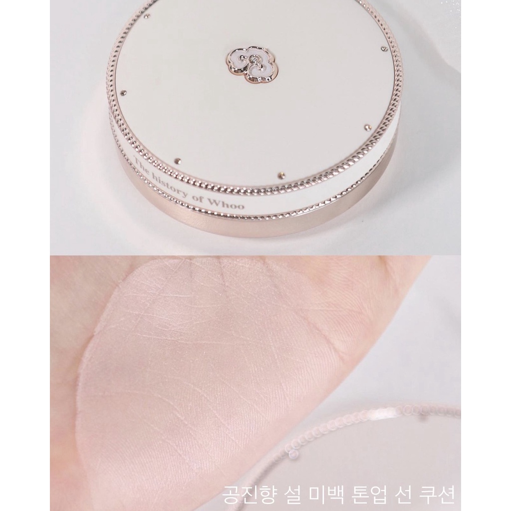 Phấn nước dưỡng trắng nâng tone da Whoo Radiant White Tone Up Sun Cushion Special Set