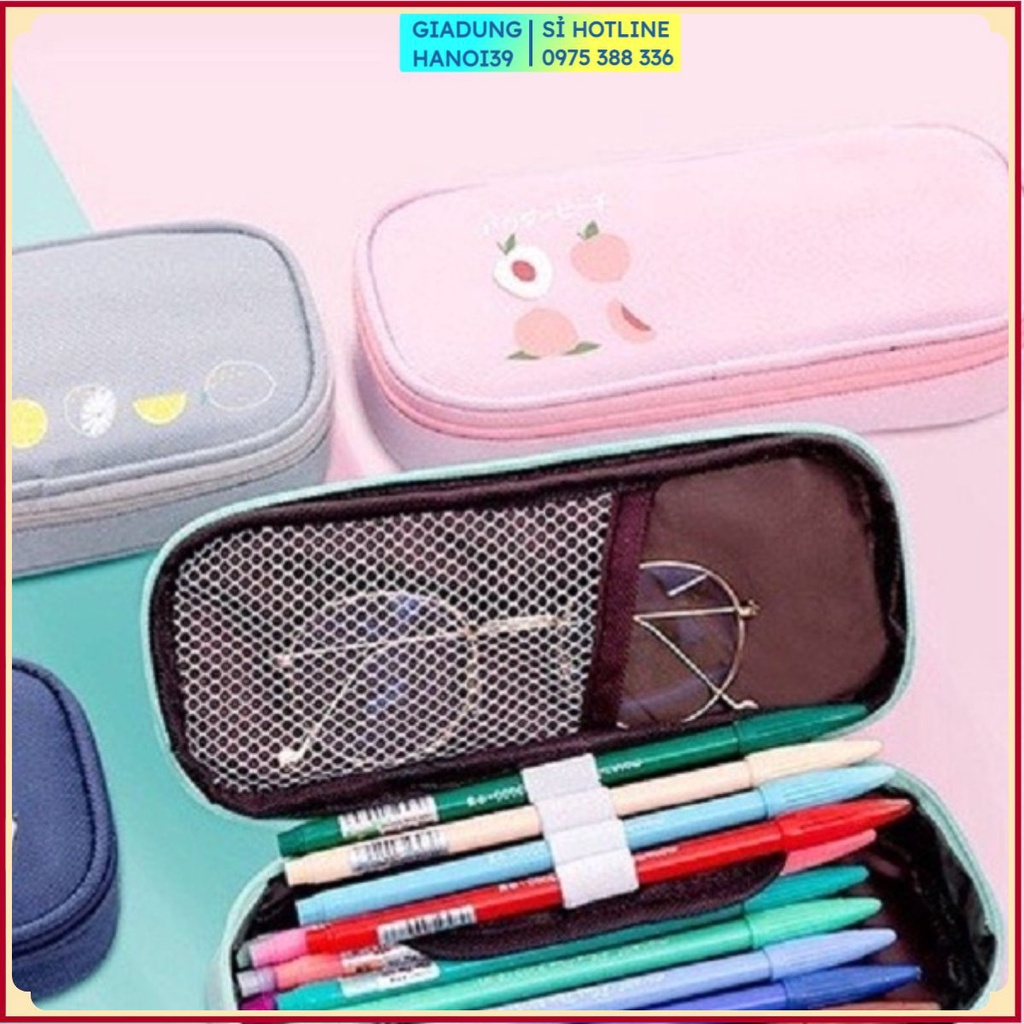 Hộp Đựng Bút Vải Hoạt Hình Hoa Quả Dễ Thương TAMNGUYEN Túi Cá Nhân Đa Năng Rộng Dãi, Túi Đựng Bút Bằng Vải Oxford Cute