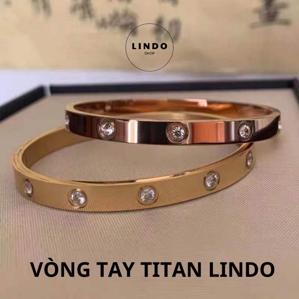 Vòng tay Titan LINDO - Vòng tay không đen, không gỉ, hình Ovan, màu vàng, bạc, vàng hồng, có size