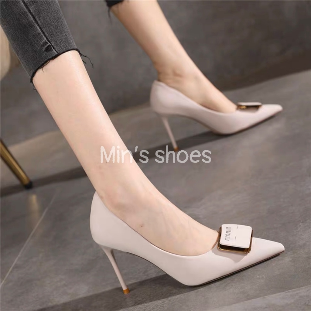 Min's Shoes - Giày Gót Nhọn Da Mềm Cao Cấp NC90