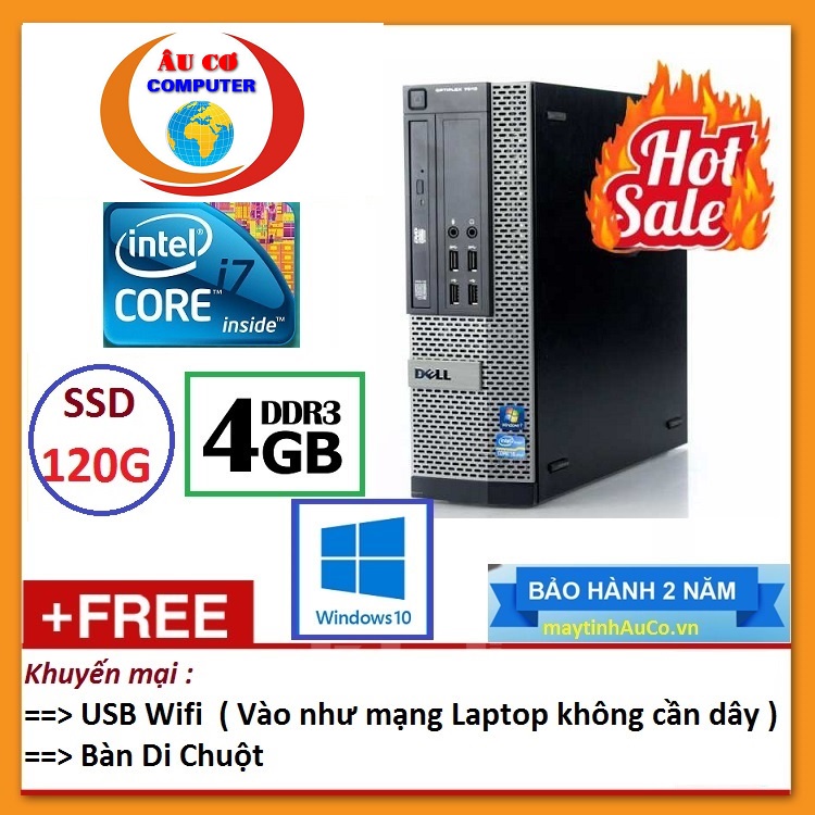 Máy tính để bàn Dell Optiplex  i5 4570 / Ram 8G / SSD 120GB - Bảo Hành