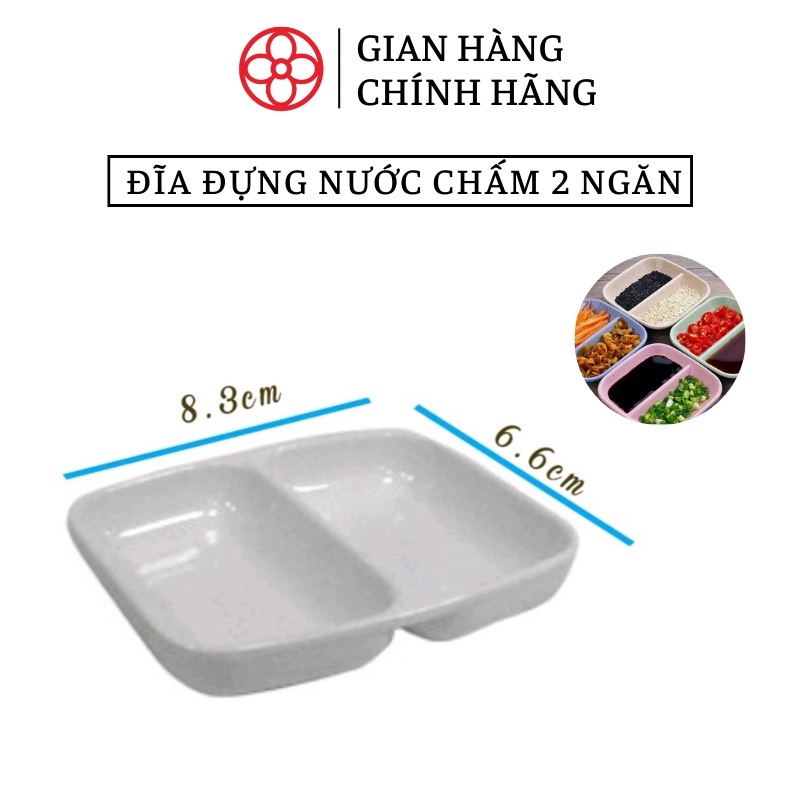 Đĩa phíp nhựa 2 ngăn 1205 đựng nước chấm Việt Nhật - Việt Nhật Plastic HN