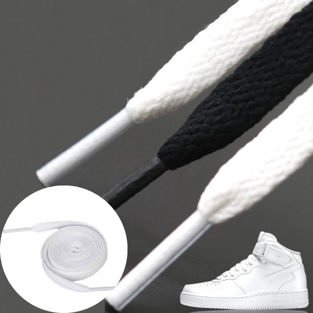 Dây Giày Sneaker Buộc Dây Thể Thao Dây Dẹt Dài 1,2m Màu Đen, Trắng