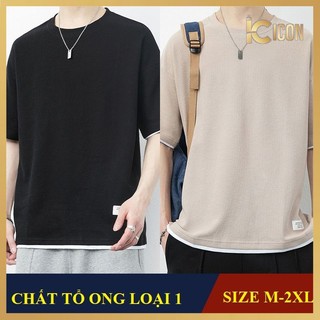 Áo thun nam cổ tròn chất tổ ong nhiều màu, Áo thun nam thoáng mát co giãn AT08 - ICON
