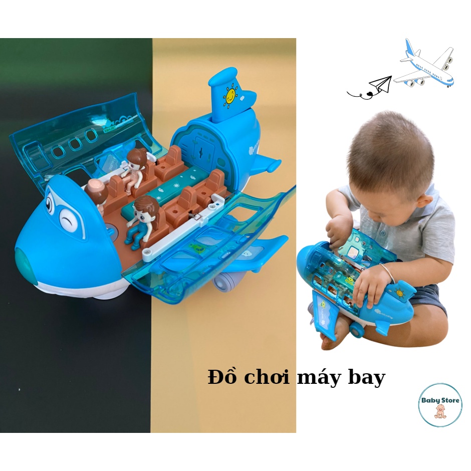 Đồ chơi máy bay tự động xoay kèm đèn và nhạc cho bé, đồ chơi cho bé, đồ chơi điện tử, đồ chơi thông minh