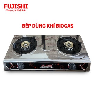 Bếp đôi sử dụng khí BIOGAS chén đồng khung inox FUJISHI FJ-BG8