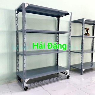 Kệ sắt v lỗ 4 tầng rộng 50cm x dài từ 80cm đến 150cm x cao nhiều kích thước