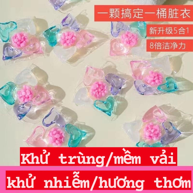 Viên gel giặt 5in1 hương thơm bền lâu - khử trùng - khử khuẩn