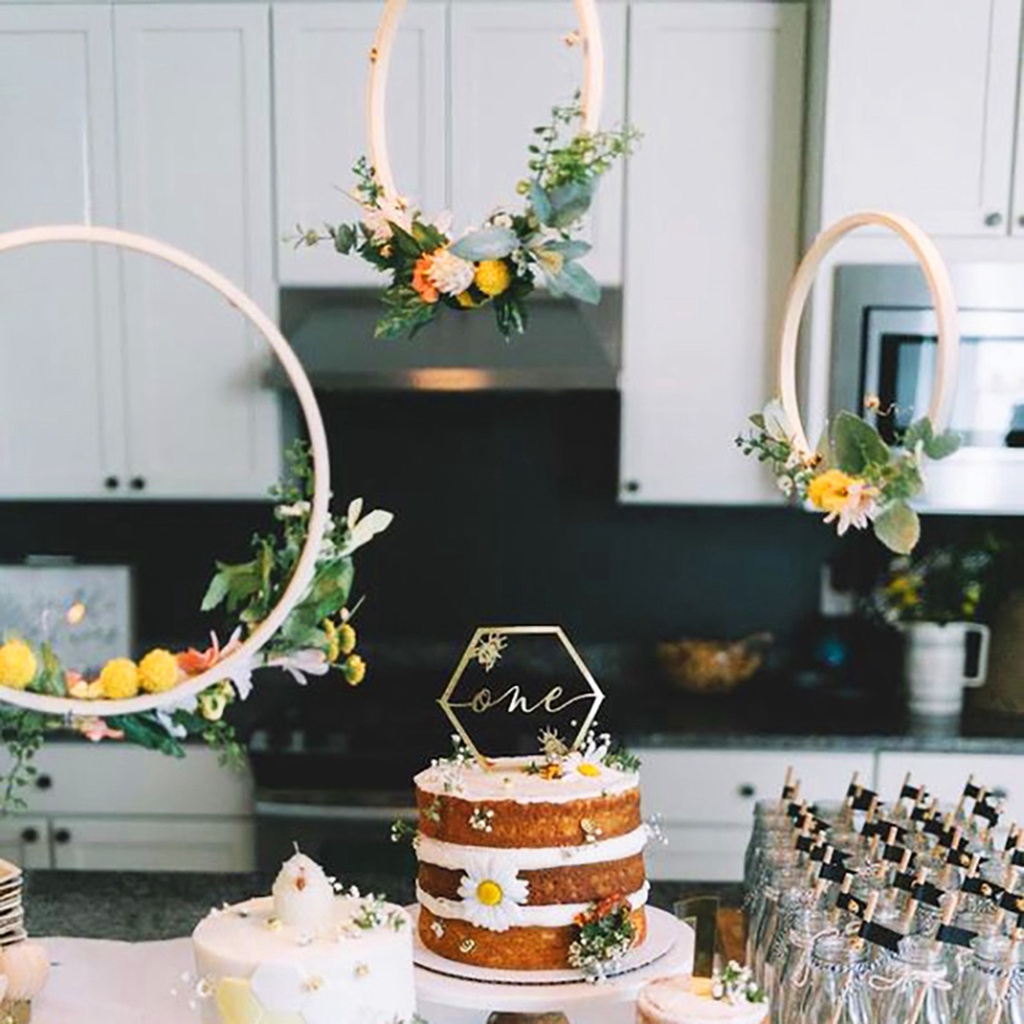 Cuticate Tranh Thêu Chữ Thập Tròn Bằng Gỗ Tre Kích Thước 10cm