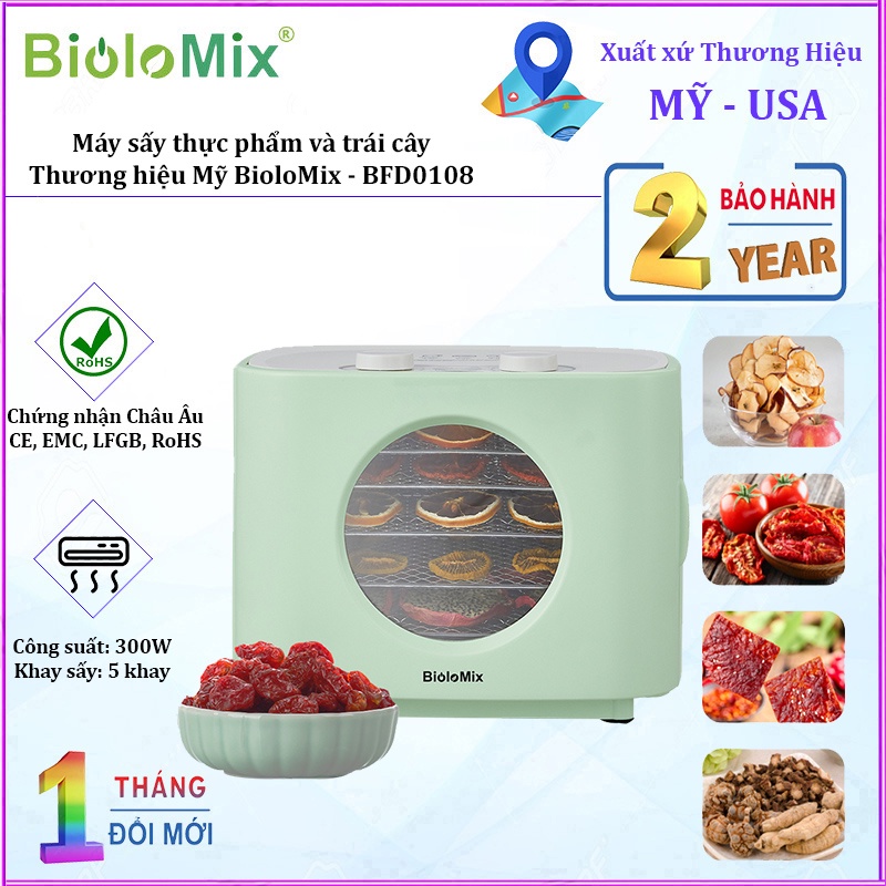 Máy sấy thực phẩm và trái cây BioloMix BFD0108