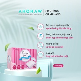 Bông tẩy trang Clean Puff Nhật Bản 80 miếng