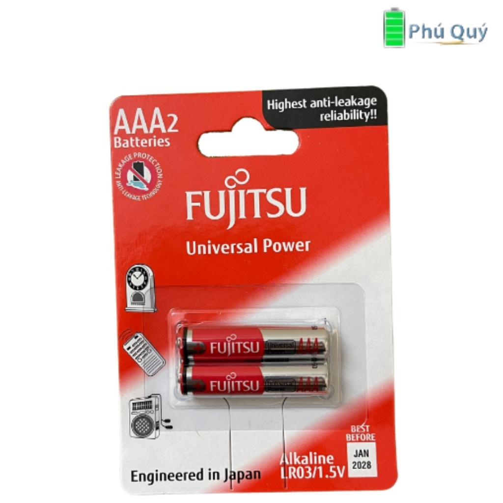VỈ 4 Viên Pin AA , Pin AAA FUJITSU 1,5V Siêu Bền - Hàng chính hãng