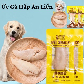 Ức gà hấp ăn liền Petsnack cho chó mèo - gói 40g