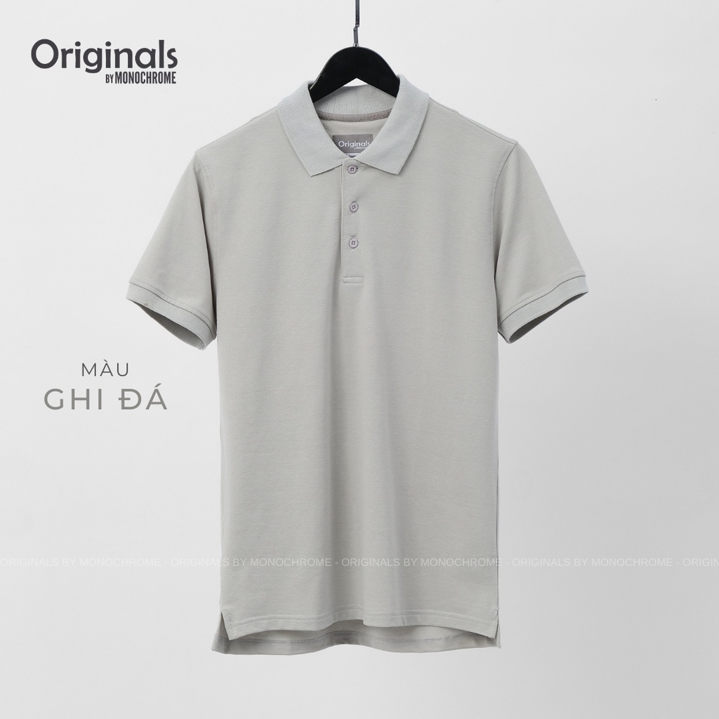 Áo polo nam POLMAN cotton cá sấu Supima bộ 15 màu cao cấp mới nhất 2023  - MONOCHROME