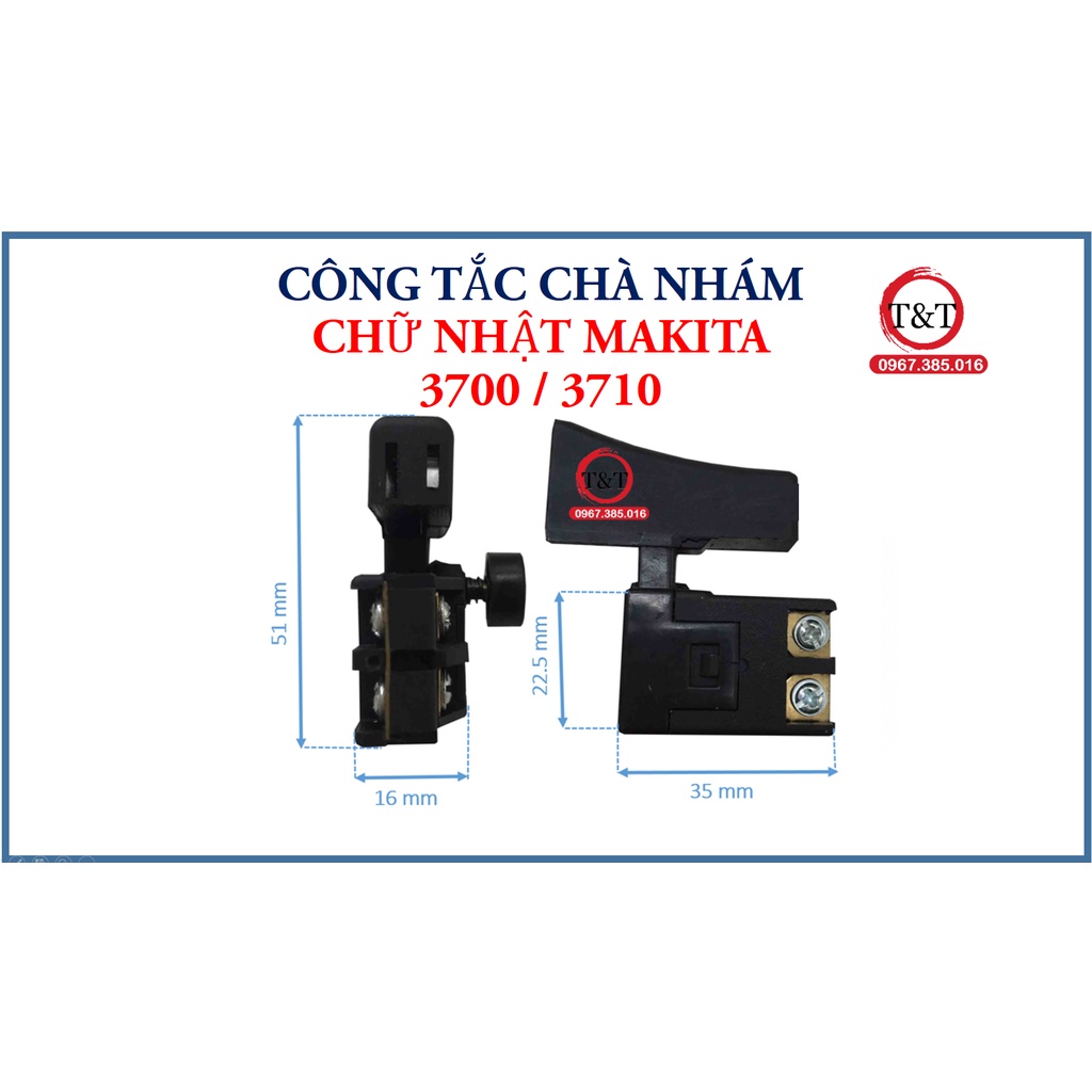 CÔNG TẮC CHÀ NHÁM CHỮ NHẬT MAKITA MÃ 3700 / 3710, CÒ MÁY CHÀ MKT 3700 - 3710