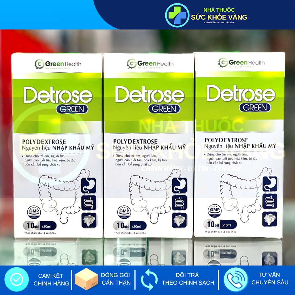 DETROSE GREEN - Hỗ Trợ Bổ Sung Chất Xơ Tự Nhiên, Dùng Cho Người Táo Bón, Tiêu Hóa Kém (Hộp 10 gói)