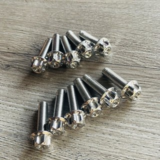 (SALAYA XỊN) Ốc inox 304 size 8li15/8li25/8li30/8li40/8li60 ĐẦU TRỤ BÔNG cực sáng đẹp gắn dàn chân xe máy