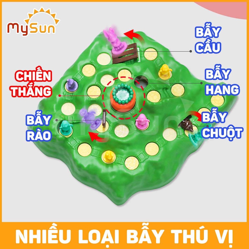 Bộ đồ trò chơi cờ cá ngựa Rùa và Thỏ phát triển trí tuệ tthông minh cho bé 3 4 5 6 tuổi.